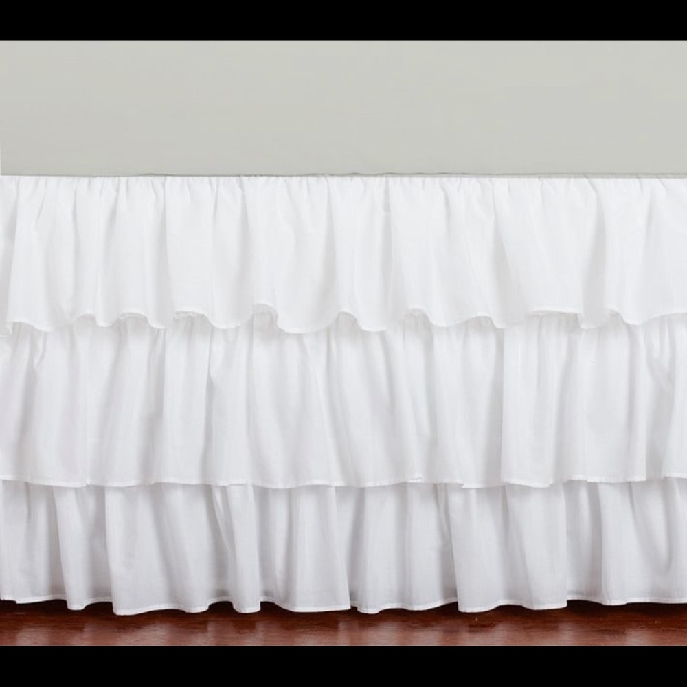 New 100%Cotton 16“ Drop Three Layers Ruffled Bed Skirt full Size